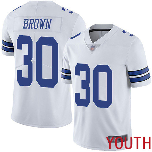 Youth Dallas Cowboys Limited White Anthony Brown Road #30 Vapor Untouchable NFL Jersey->youth nfl jersey->Youth Jersey